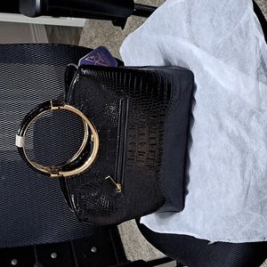 Black Patten leather purse